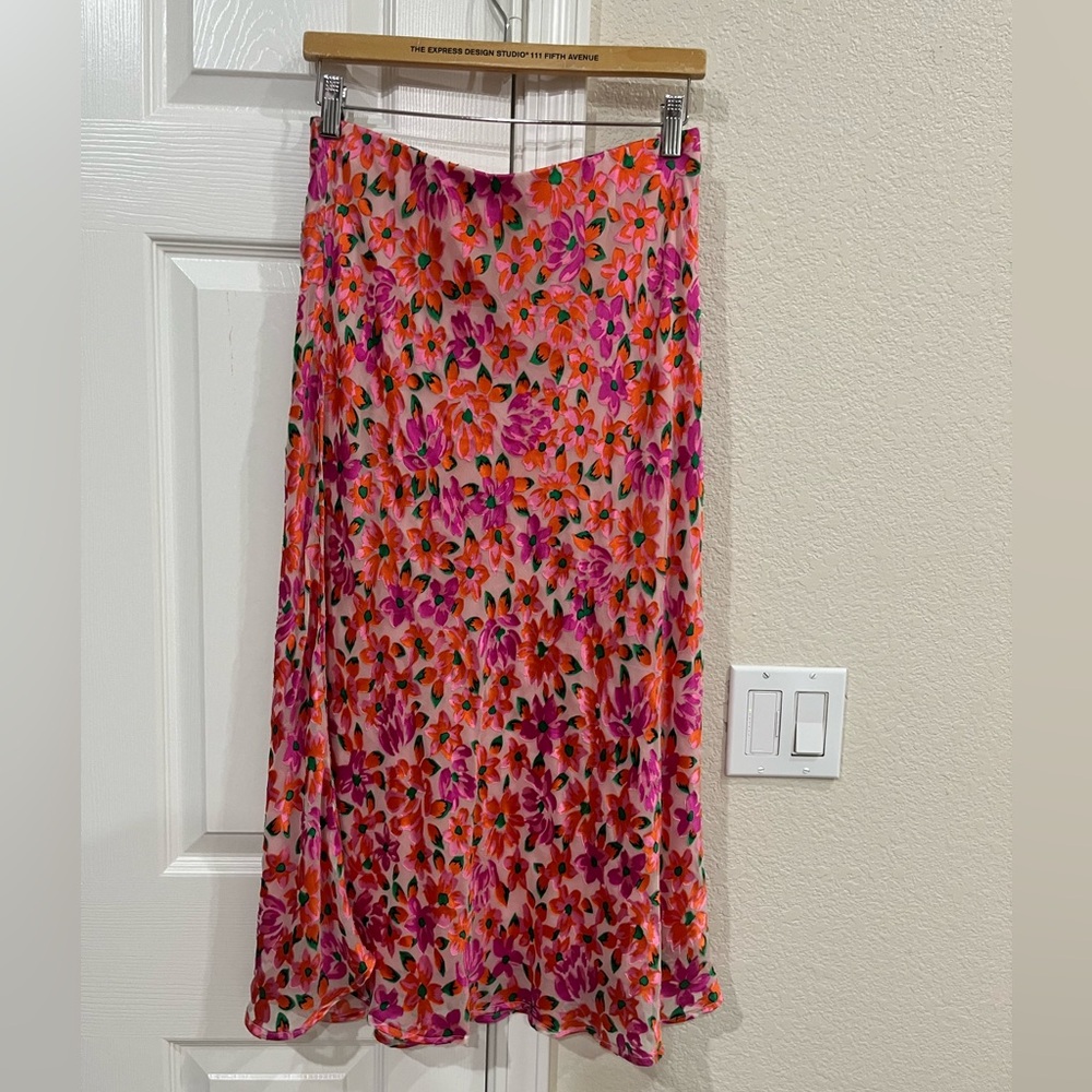 Anthropologie Maeve Floral Slip Skirt